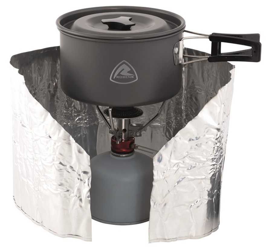 Robens Foil Windshield Folding Camp Stove Wind Screen, Large Silver