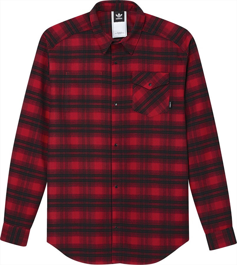 Adidas Stretch Flannel Technical Shirt, S Scarlet/Black