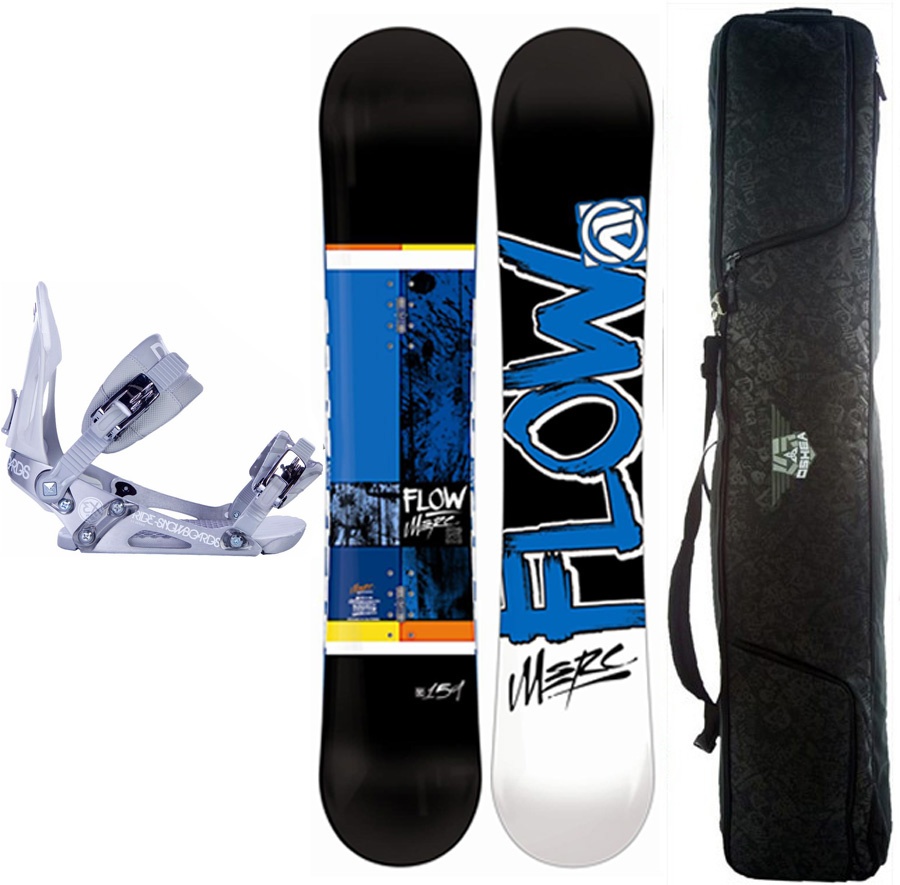 Flow Merc EX Snowboard Package, 156cm L, CH/B, Wheel