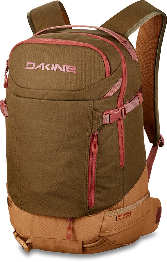 Dakine Heli Pro Women's Snowboard/Ski Backpack, 24L Dark Olive/Caramel