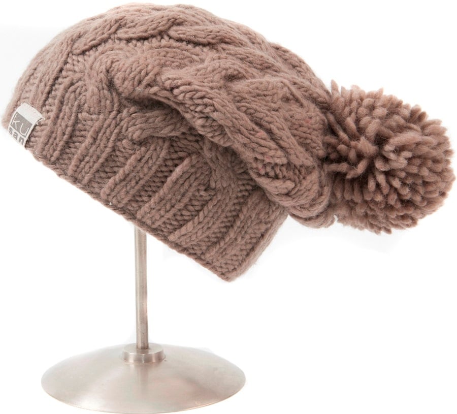 taupe bobble hat