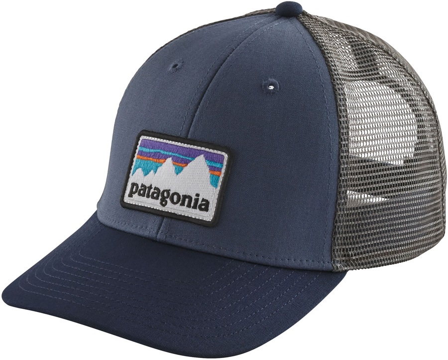 Patagonia Shop Sticker Patch LoPro Trucker Hat, Dolomite Blue