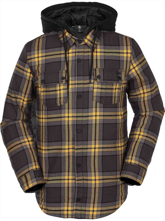 Volcom Field Insulated Flannel Ski/Snowboard Technical Shirt S Black