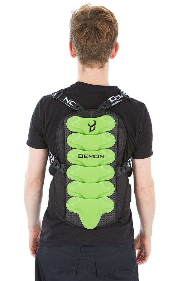 Demon Flex Force Pro Ski/Snowboard Spine Guard, XS Black/Green