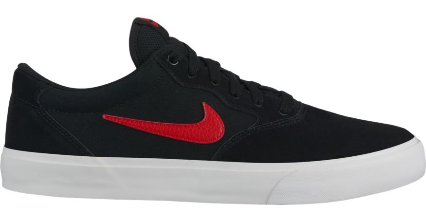 red and black skate shoes