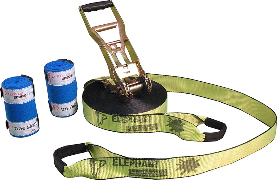 Elephant Slacklines Addict Flash'line Slackline Set, 25m X 50mm Neon