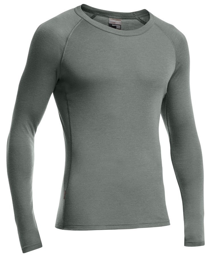 Icebreaker Men's Bodyfit Basics 200 Everyday LS Crewe, L, Metal