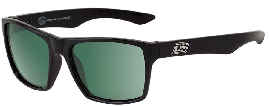Dirty Dog Vendetta Green Polarised Sunglasses, L Black