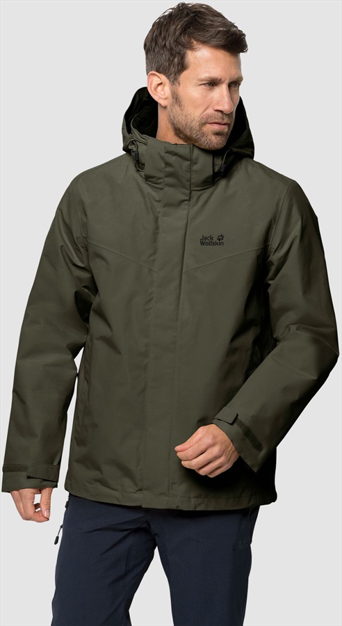 Jack Wolfskin Gotland 3 In 1 Shell Jacket, M Dark Moss