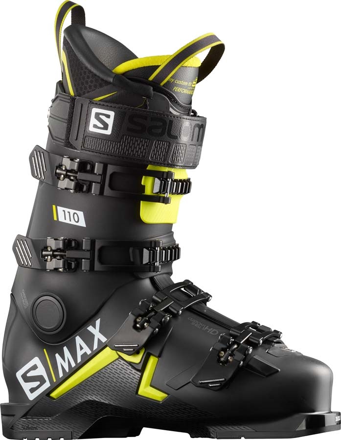 Salomon S/Max 110 Ski Boots, 29/29.5 Black/Acid Green 2020