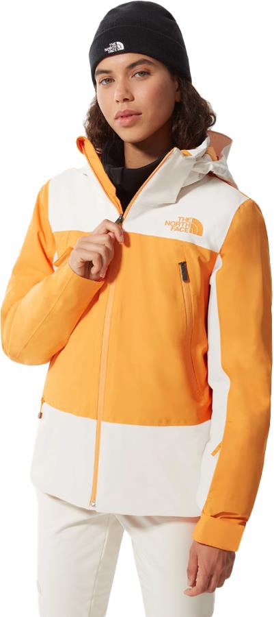 The North Face Lenado Women's Ski/Snowboard Jacket, M Orange/White