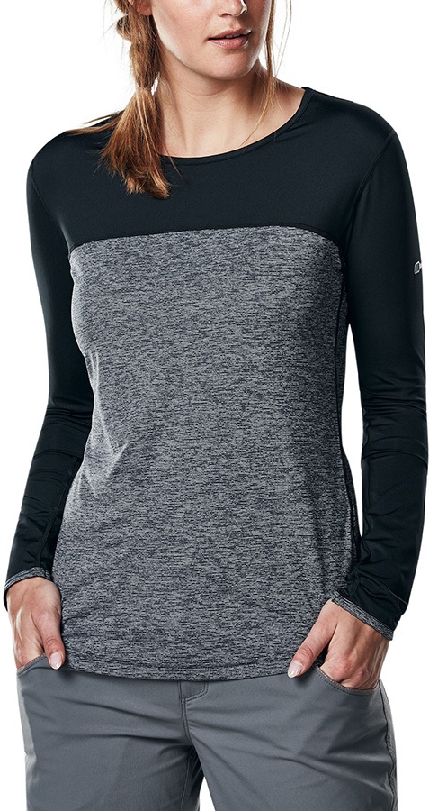 Berghaus Voyager Tech Women's Long Sleeve T-Shirt, UK 10 Carbon Marl