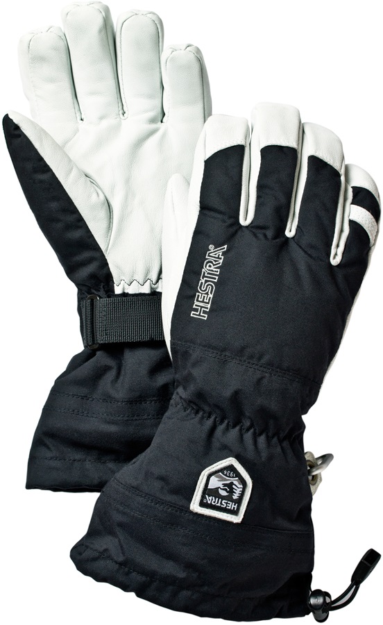 Hestra Army Leather Heli 5 Finger Waterproof Snowboard Gloves L Black