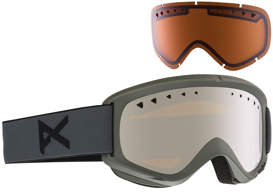 Anon Helix Snowboard/Ski Goggles, M, Stealth, Silver Amber
