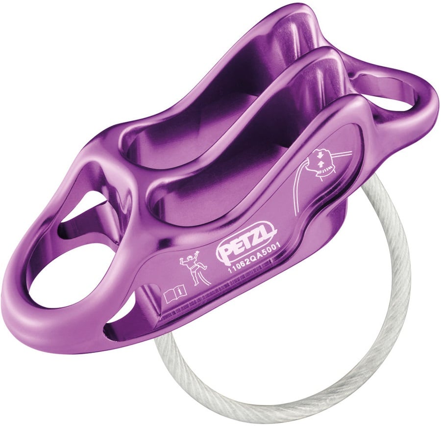 Petzl Reverso 4 Climbing Belay Rappel Device, Violet