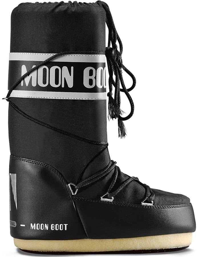 town oil Transparent Moon Boot Original Nylon Winter Snow Boots, UK 8-9.5 / EU 42-44 Black