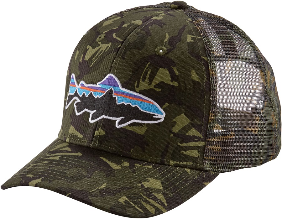 Patagonia Fitz Roy Trout Trucker Hat Agave Small: Light Plume