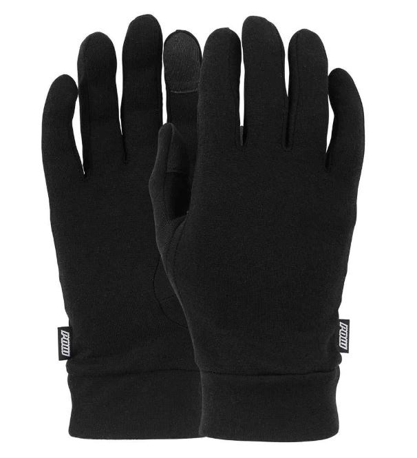 POW Merino Wool Glove Liner, L Black