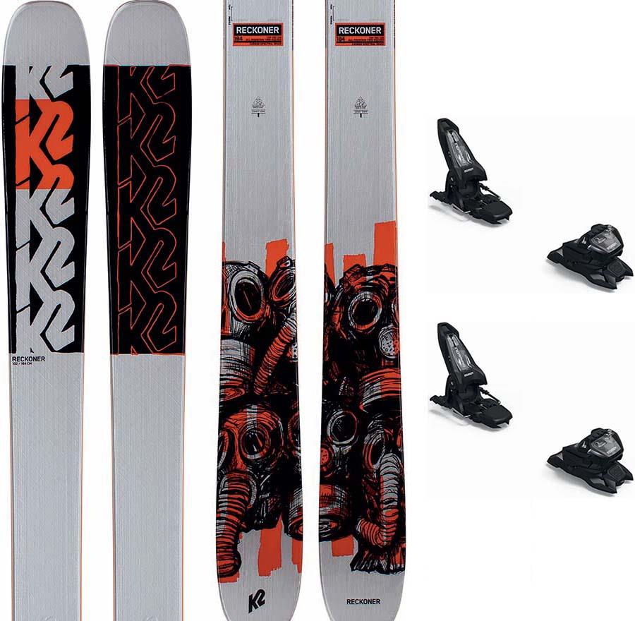 K2 Reckoner 102 Marker Griffon 13ID Skis, 170cm Grey/Orange 2021