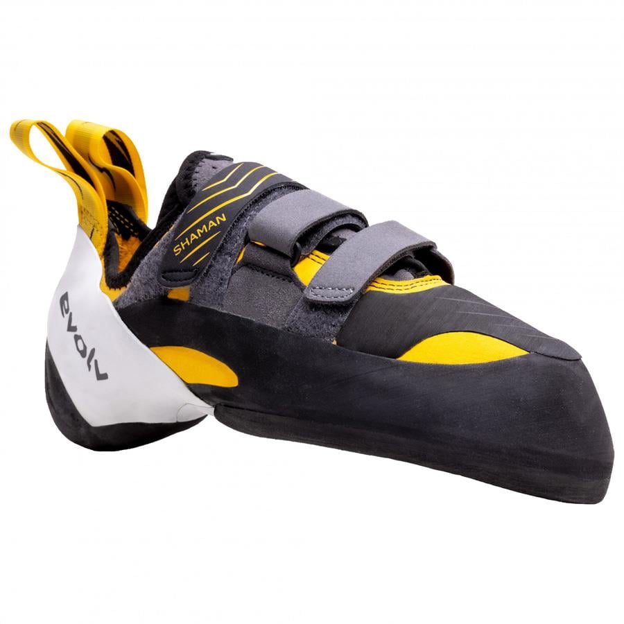 Evolv Shaman Rock Climbing Shoe UK 11 EU 46 Gold/Grey/White