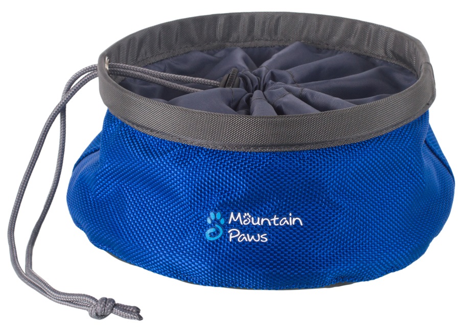 Mountain Paws Collapsible Dog Food Bowl Travel Pet Bowl, Small Blue