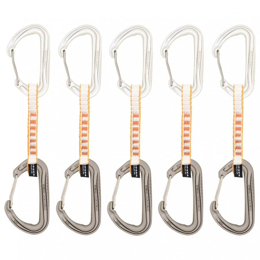 DMM Thor Set Rock Climbing Quickdraws, 5 Pack, 12cm, Grey/Orange