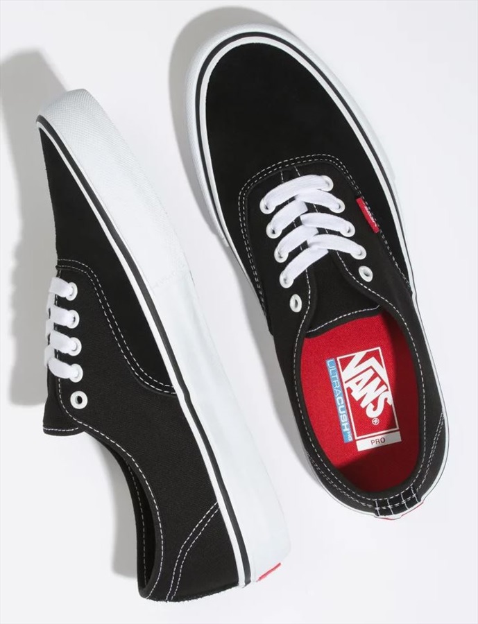Vans Authentic Pro Skate Shoes, UK 11 Black/True White