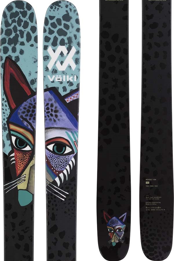 Volkl Adult Unisex Revolt 104 Skis 1cm Teal Ski Only 21