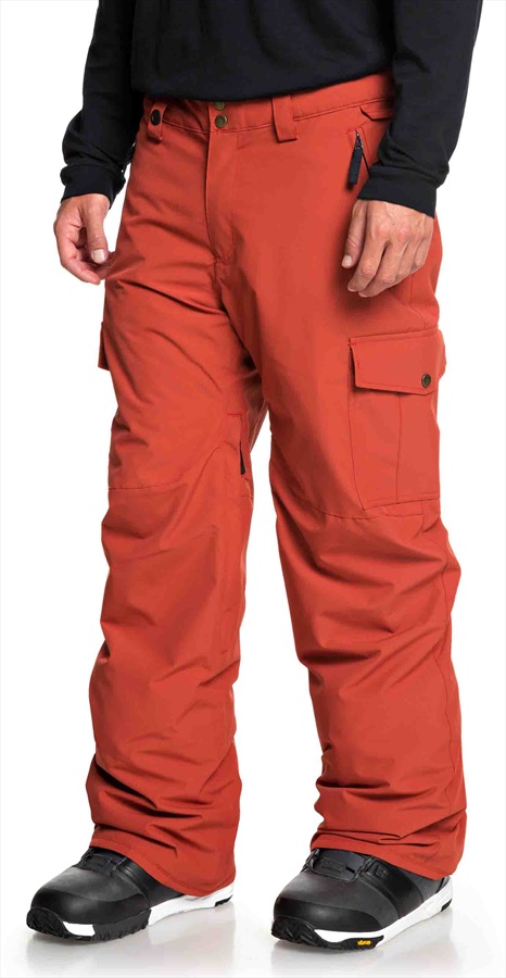 Quiksilver Porter Insulated Snowboard/Ski Pants, M Barn Red