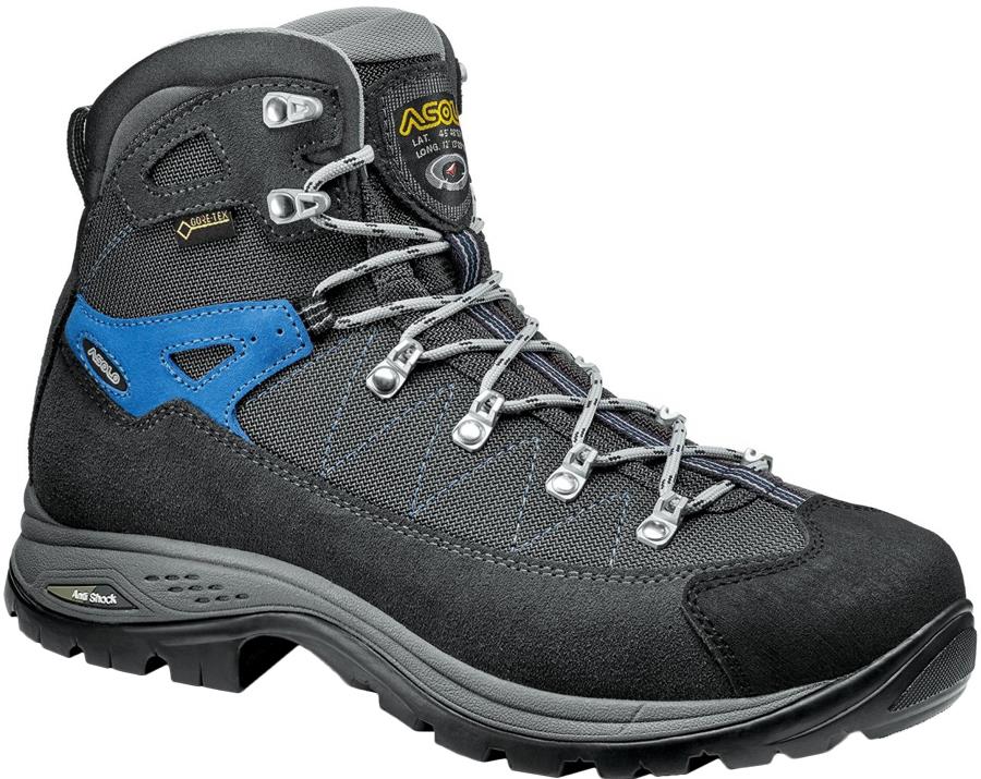 Asolo Finder GV Gore-Tex Hiking Boots, UK 11 Graphite/Gun Metal/Blue