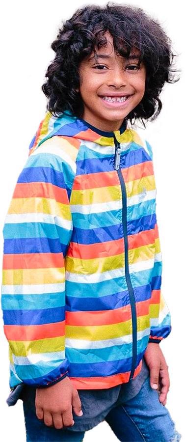 Muddy Puddles Ecolight Kids Waterproof Jacket, 4-5yrs Rainbow Stripe