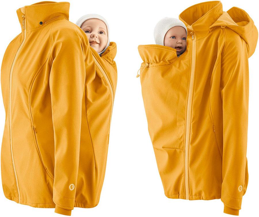 Mamalila Allrounder Softshell Babywearing Jacket, UK 14 Mustard