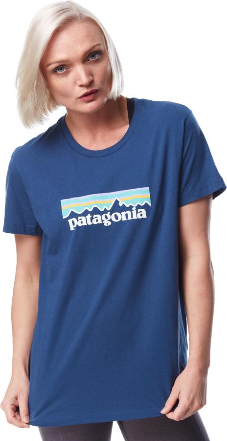 Patagonia Pastel P-6 Logo Organic Women's Crew T-Shirt, L Stone Blue