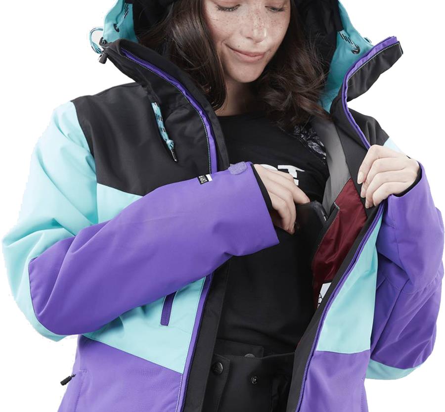 Ski/Snowboard Jacket, UK 8 Black Purple