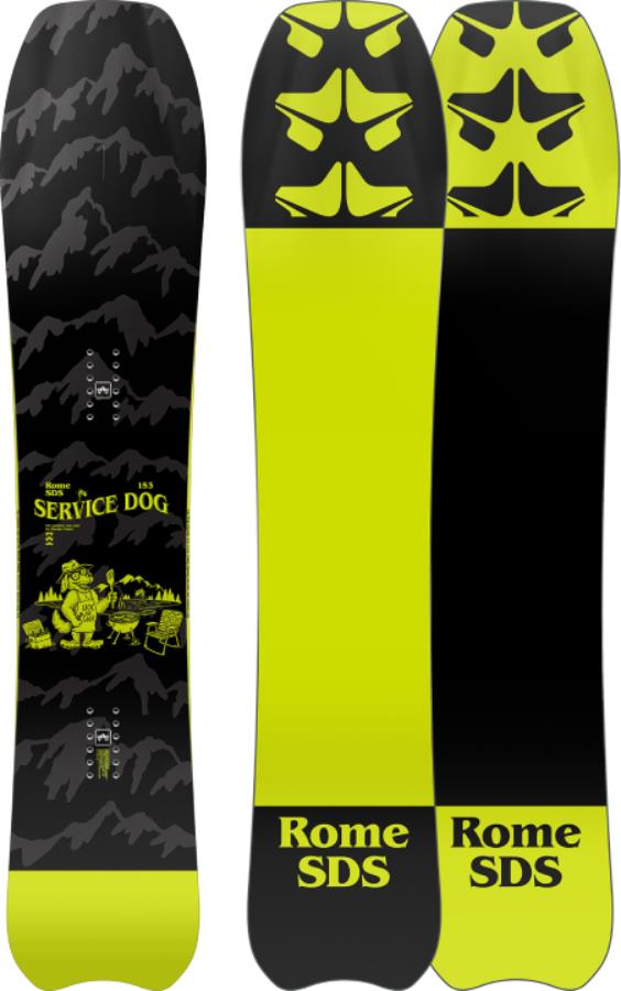 Rome Service Dog Hybrid Camber Snowboard, 153cm 2022