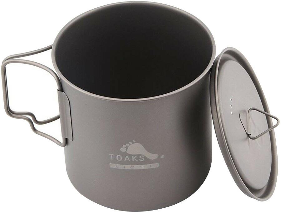 Toaks Light Titanium Pot Ultralight Camping Cookware, 650ml