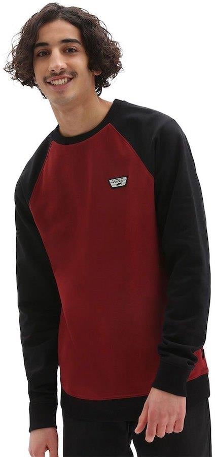 Vans Rutland III Crew Neck Pullover Sweatshirt, S Pomegranate/Black