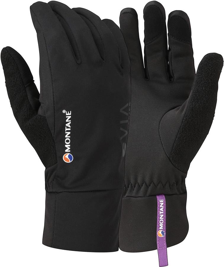 Montane Via Trail Women's Softshell Running Gloves, M Black