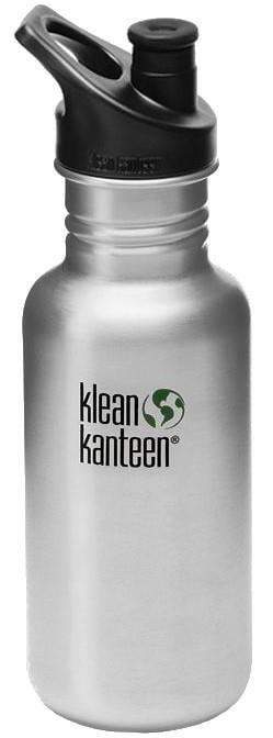 Klean Kanteen Classic Water Bottle 532ml Brushed Steel Sports Cap