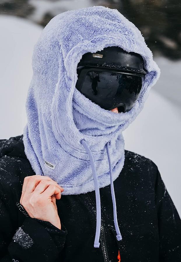 Burton Cora Women's Shag Fleece Hood Over Helmet Fit Hibiscus Pink