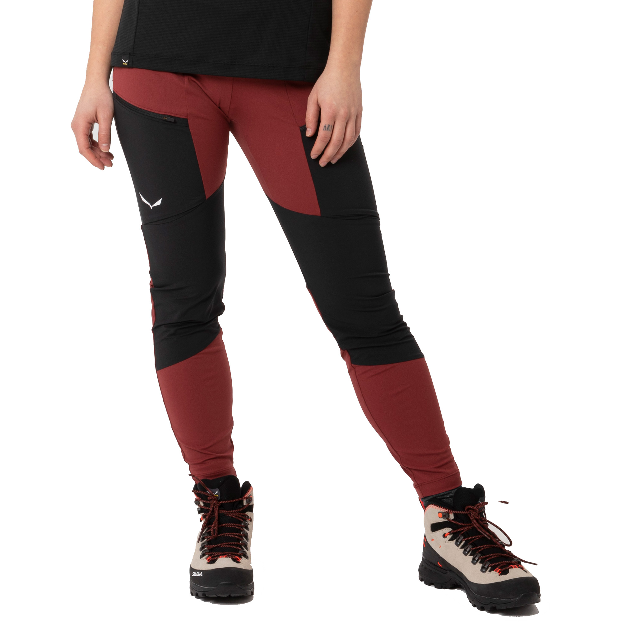 Salewa Puez Dry Response Cargo Women's Hiking Tights, Uk 14 Syrah