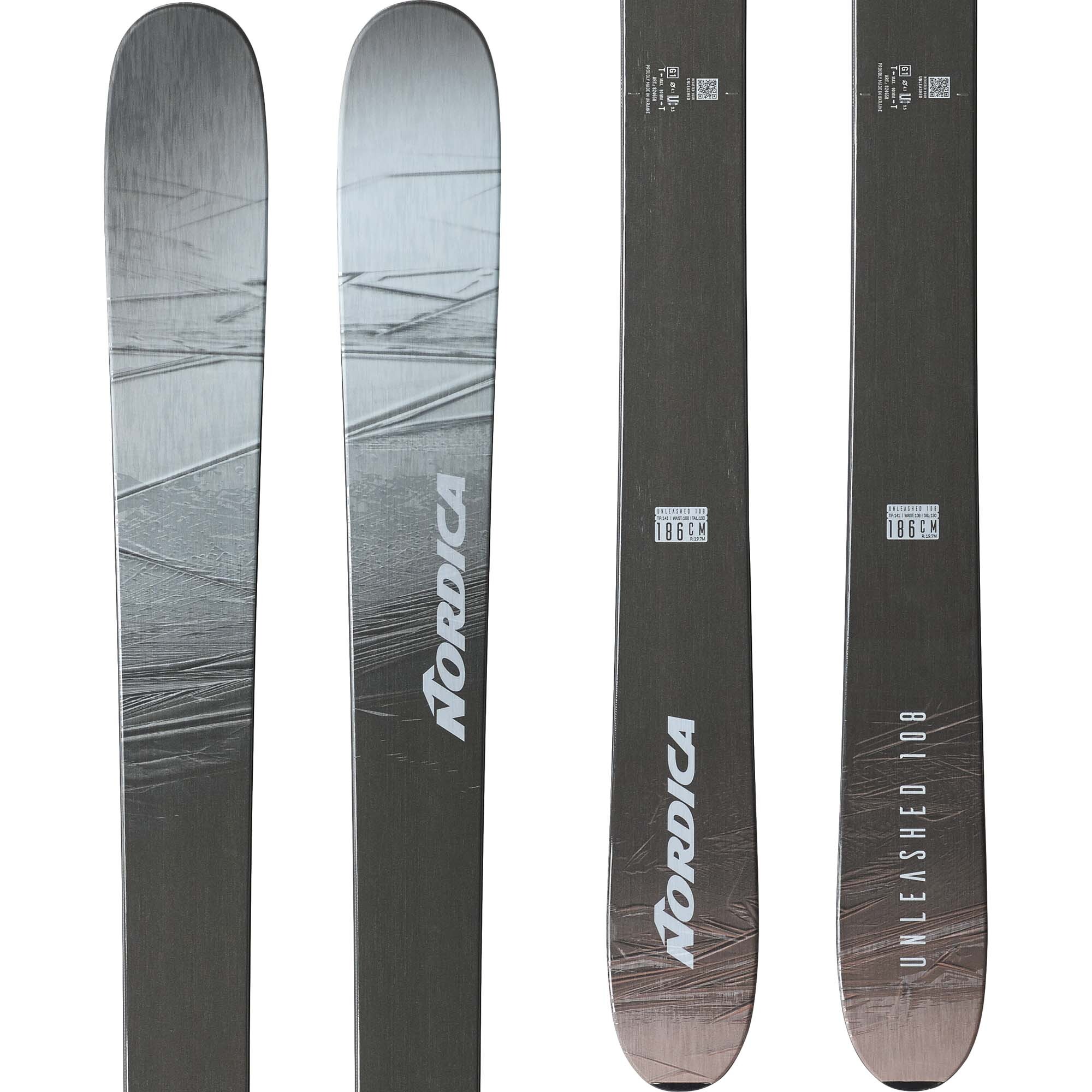 Photos - Ski Nordica Unleashed 108 Flat , 174cm Silver/Black/Rust  0A359600 001  2024