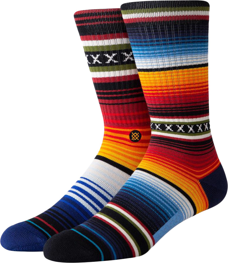 Stance Current St Crew Skate Socks, L Red