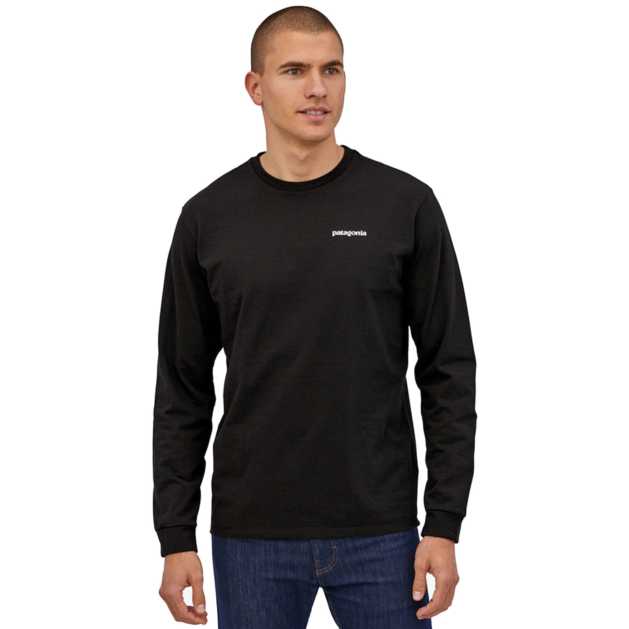 Patagonia Logo Responsibili-Tee Long Sleeve T-Shirt, Xs Black