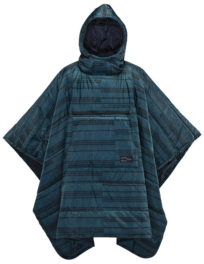 Photos - Other goods for tourism Therm-a-Rest ThermaRest Honcho Poncho Hooded Thermal Camping Blanket, Blue Print 13176 