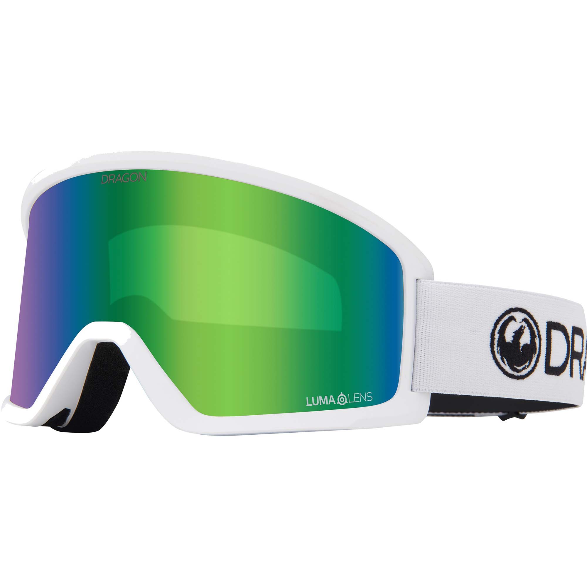 Photos - Ski Goggles Dragon DX3 OTG Ski/Snow Goggles, M White Frame/Lumalens Green Ion 40494/61 