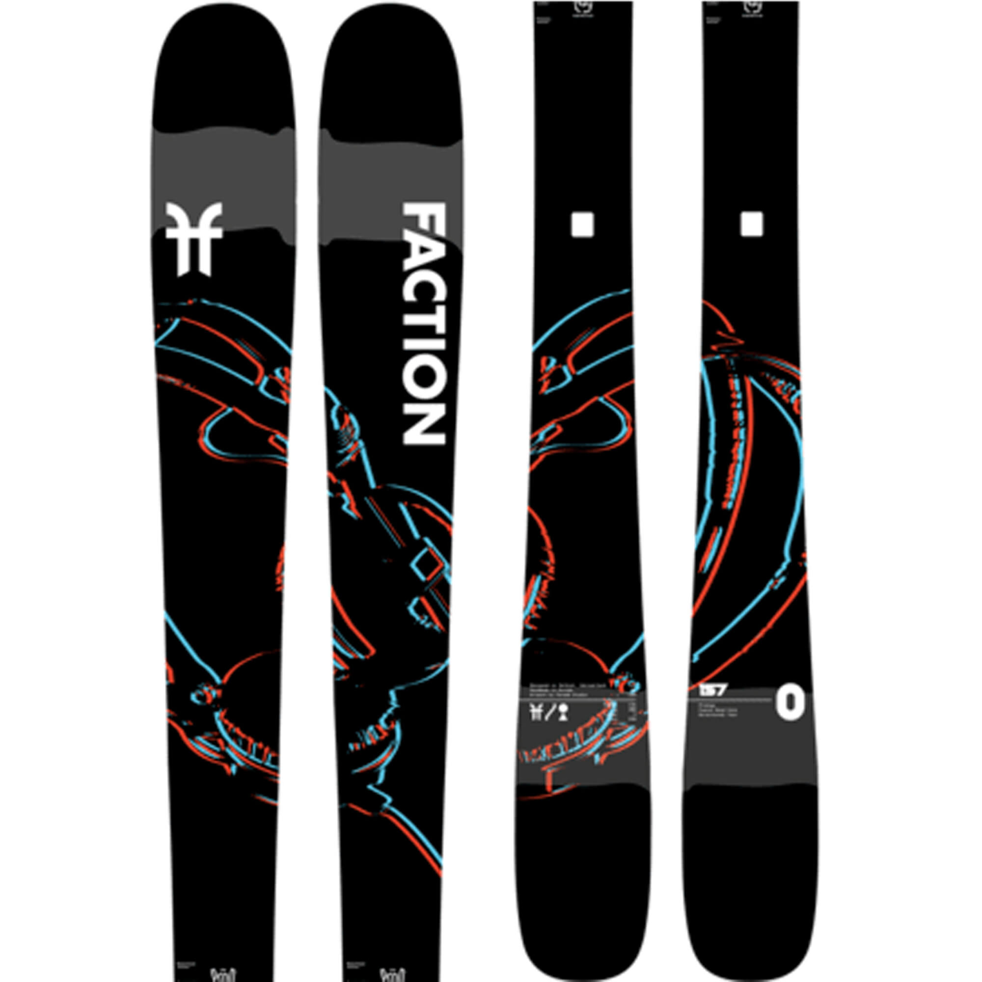 Photos - Ski Faction Prodigy 0 , 157cm Black/Orange/Blue, Ski Only,  FCSKW24-PR  2024