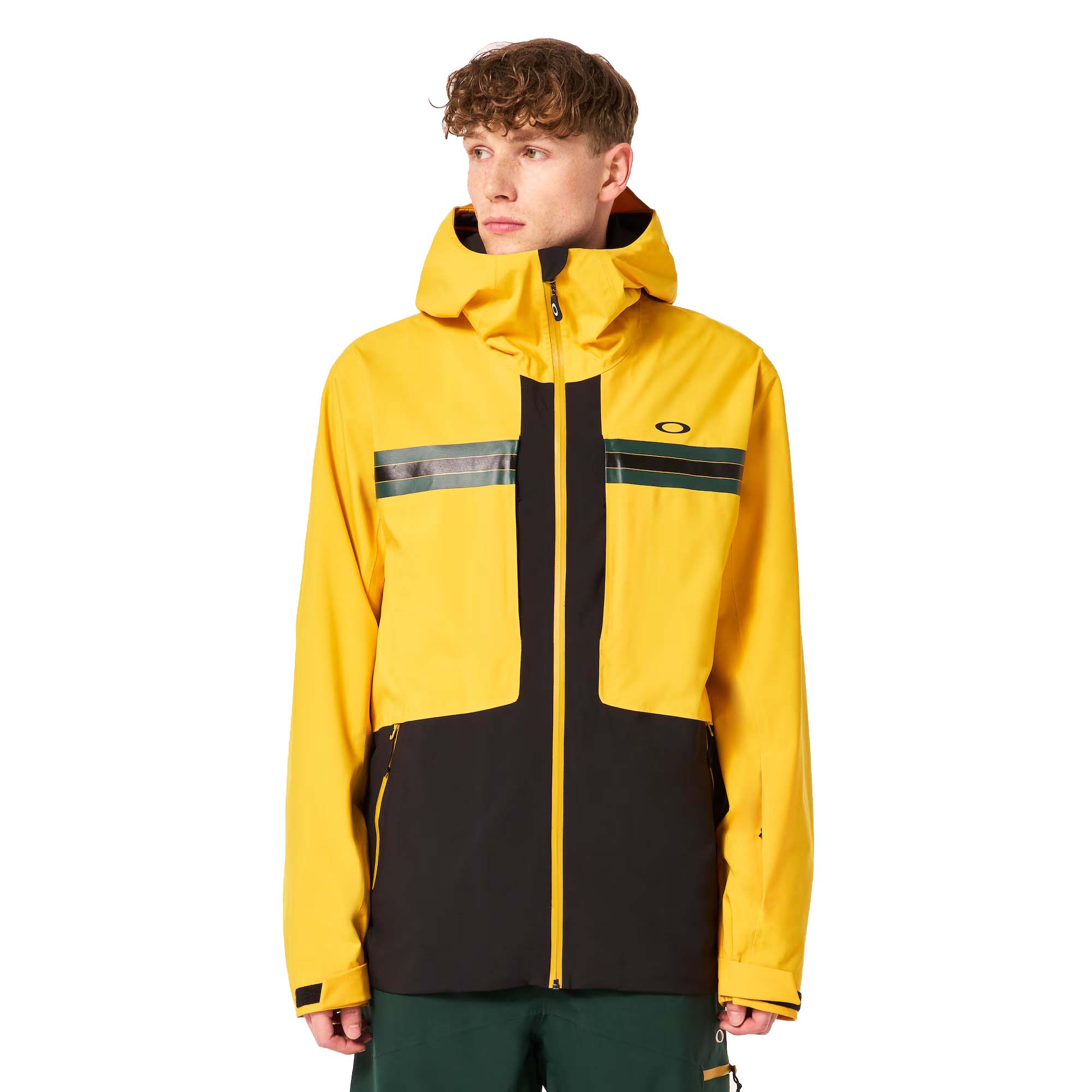 Photos - Ski Wear Oakley Men's TC Reduct Earth Snow/Ski Shell Jacket, L Yellow/Green FOA4047 