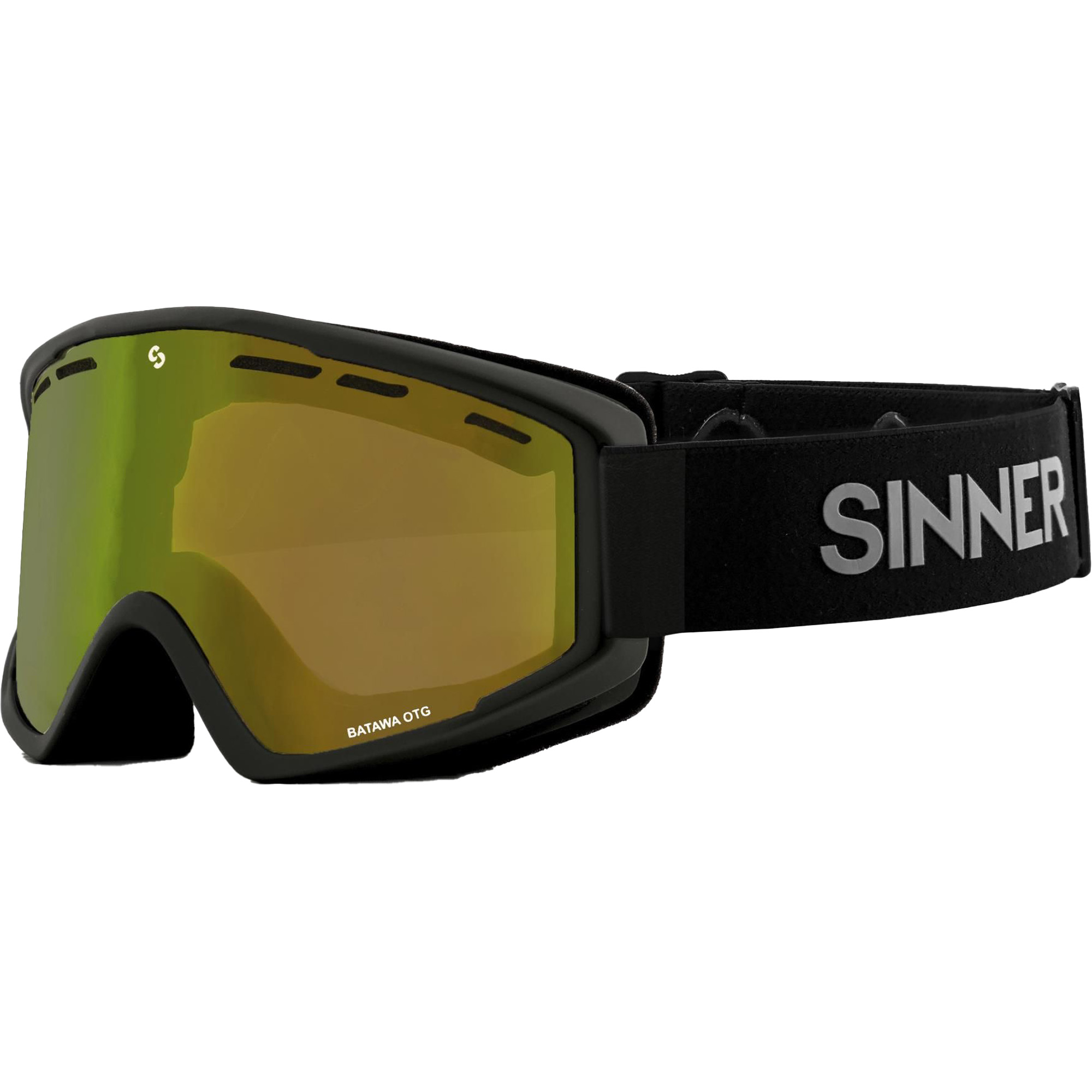 Photos - Ski Goggles Sinner Batawa OTG Snowboard/, L Matte Black/D Gold-Green SIGO-1 