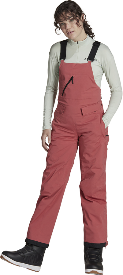 Photos - Ski Wear Adidas Terrex Resort 2L Women's Insulated Snow Bib Pants, UK 12 Red HI5499 
